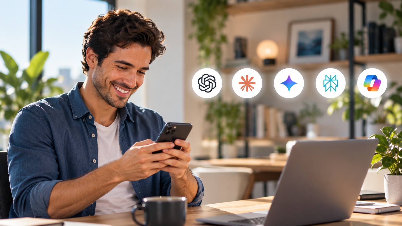 A business owner checking how AI search recommends local companies